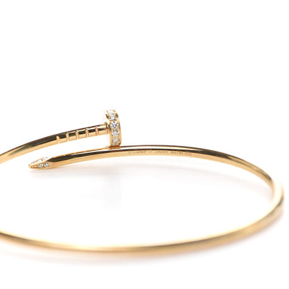 Cartier 18K Yellow Gold Diamond Small Juste Un Clou Bracelet 17 4 of 6