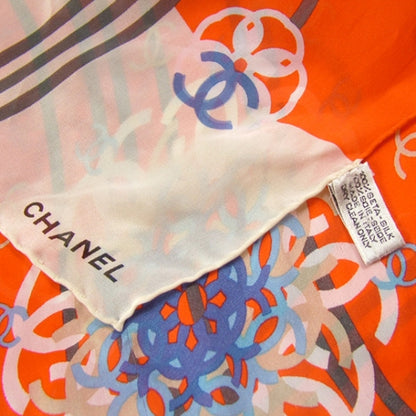 Chanel Silk Scarf CC Logo Orange 5 of 6