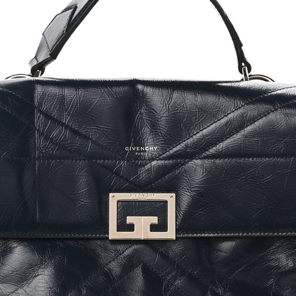 Givenchy Creased Patent Calfskin Medium ID Flap Navy Blue 7 of 9