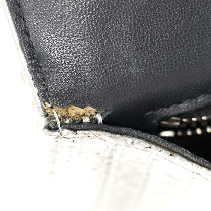Christian Dior Metallic Patent Micro-Cannage Small Diorama Flap Bag Silver 10 of 11