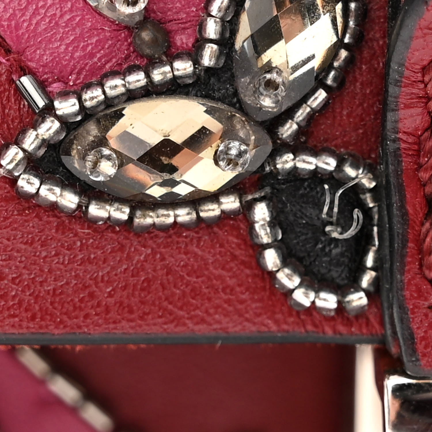 Valentino Garavani Vitello Crystal Loveblade Embellished Mini Glam Lock Rockstud Flap Rubino 12 of 14