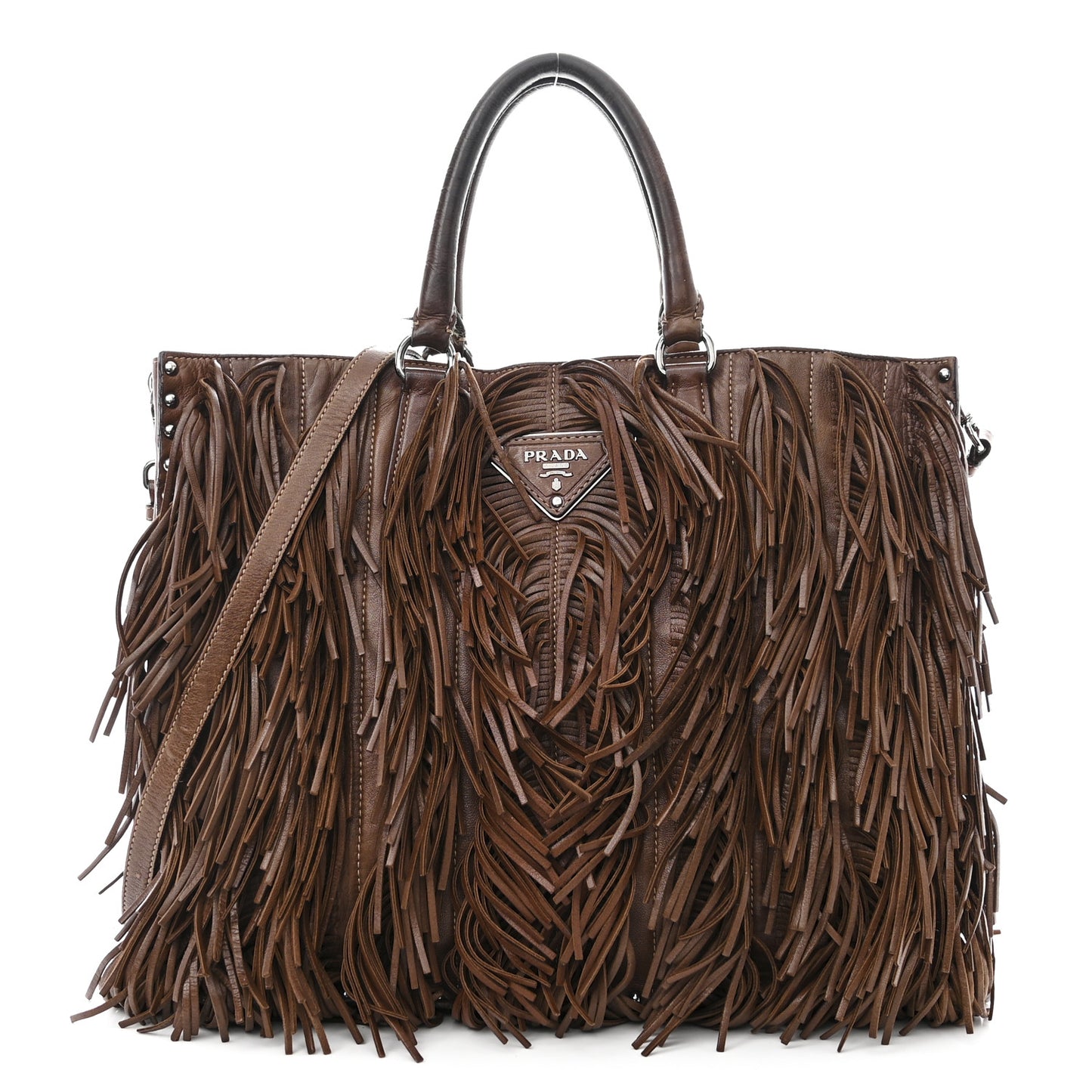 Gaufre Tassel Tote Bag Brown
