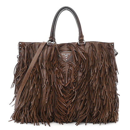Prada Gaufre Tassel Tote Bag Brown 1 of 34
