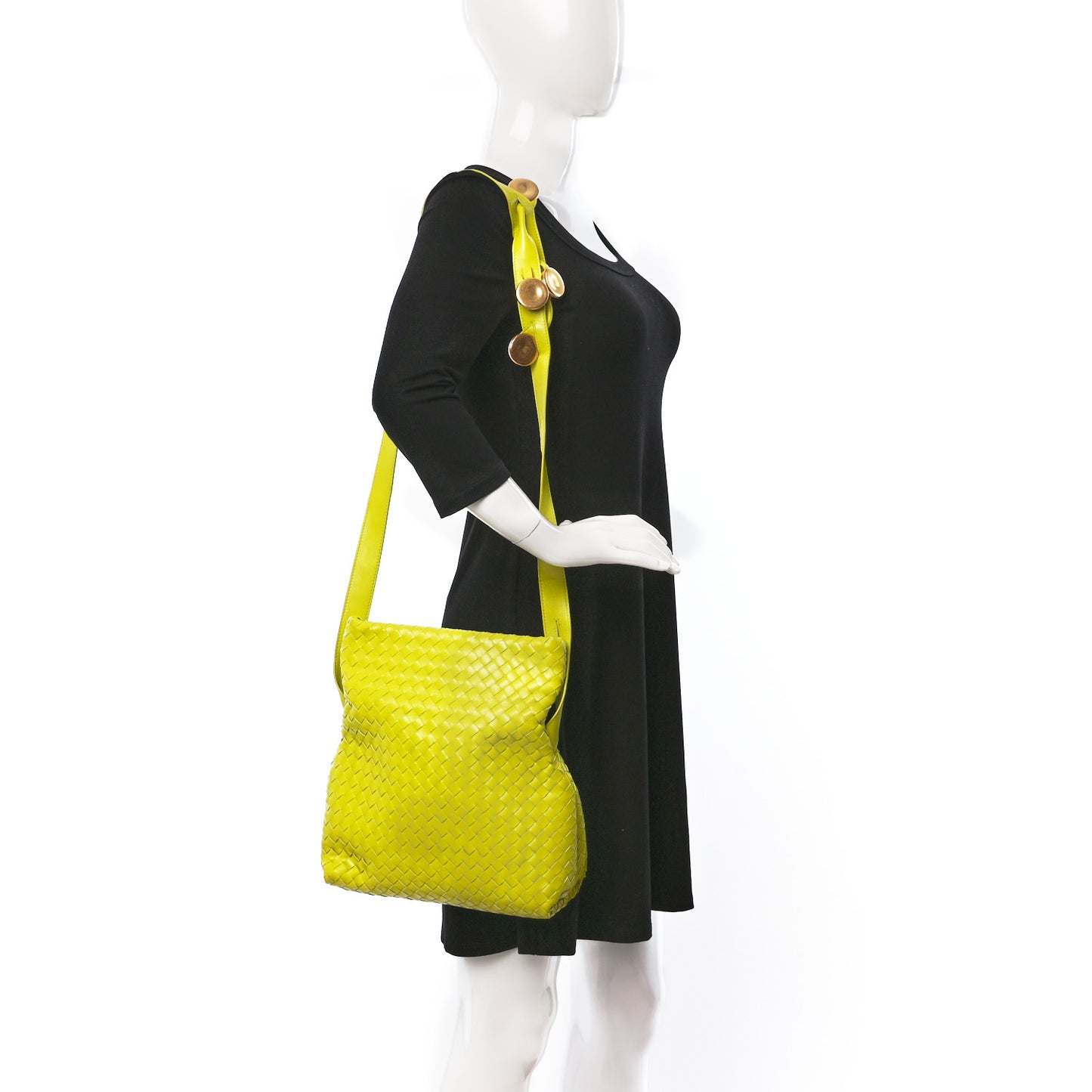 Nappa Intrecciato The Fold Crossbody Kiwi