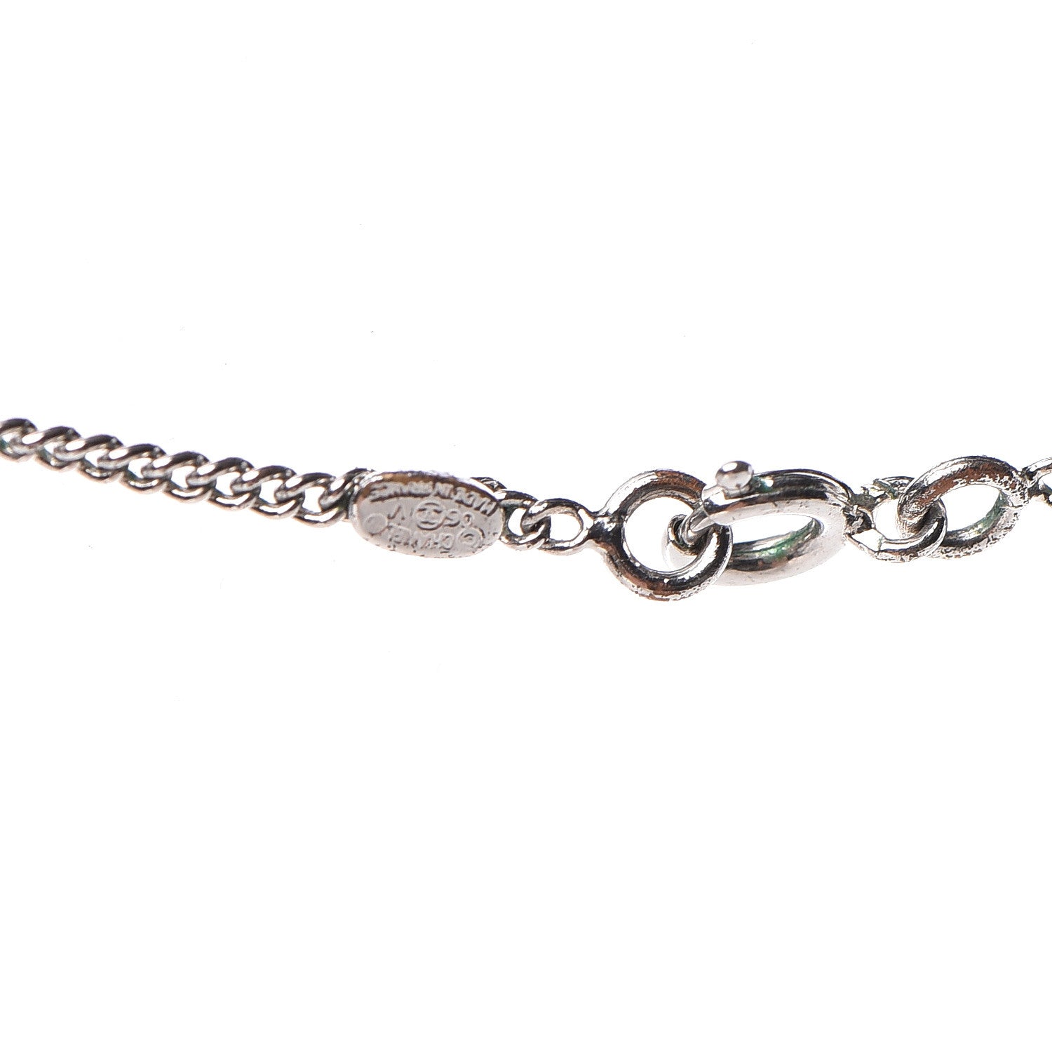 Chanel Crystal CC Necklace Silver 6 of 6