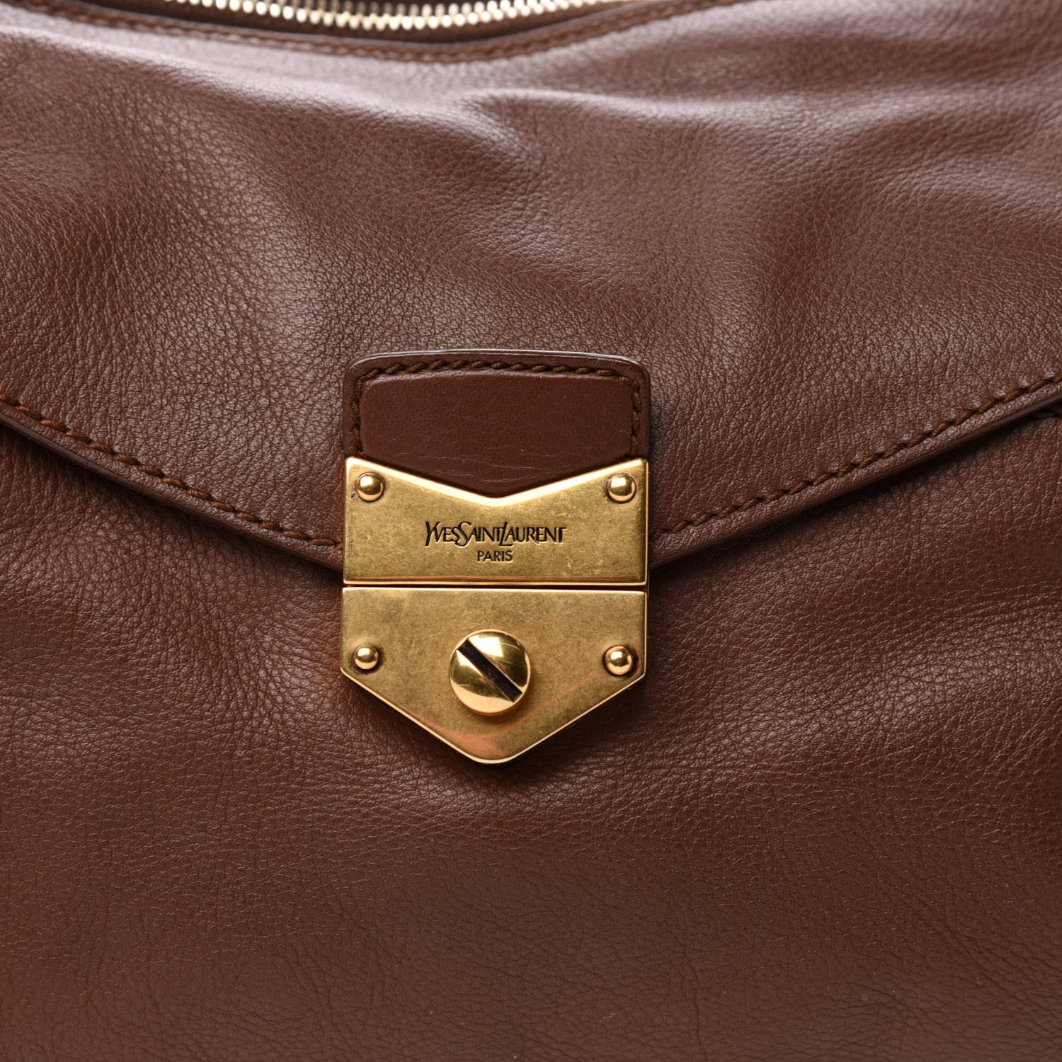 Saint Laurent Calfskin Sac Dandy Brown 10 of 11