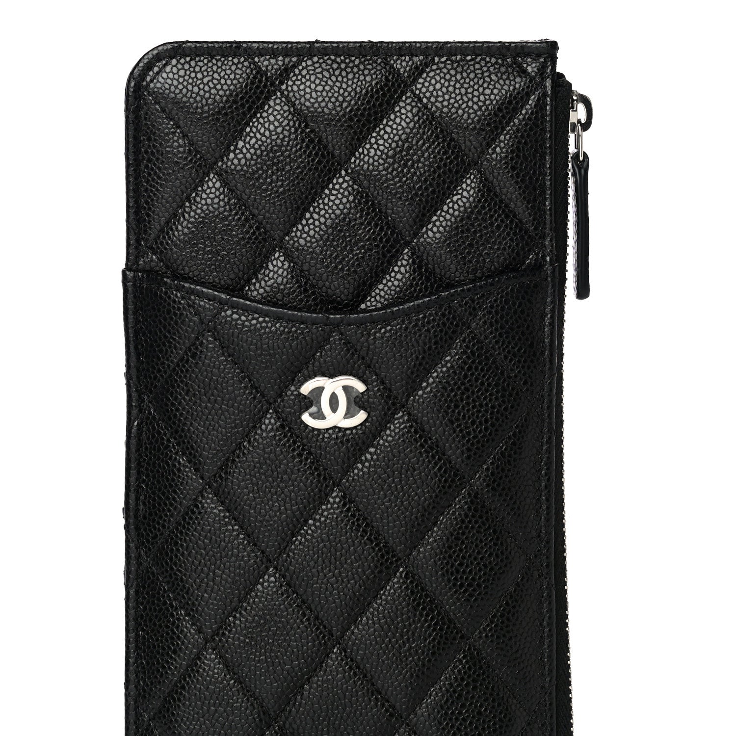 Chanel Caviar Quilted Classic Flat Wallet Pouch Black 9 of 13