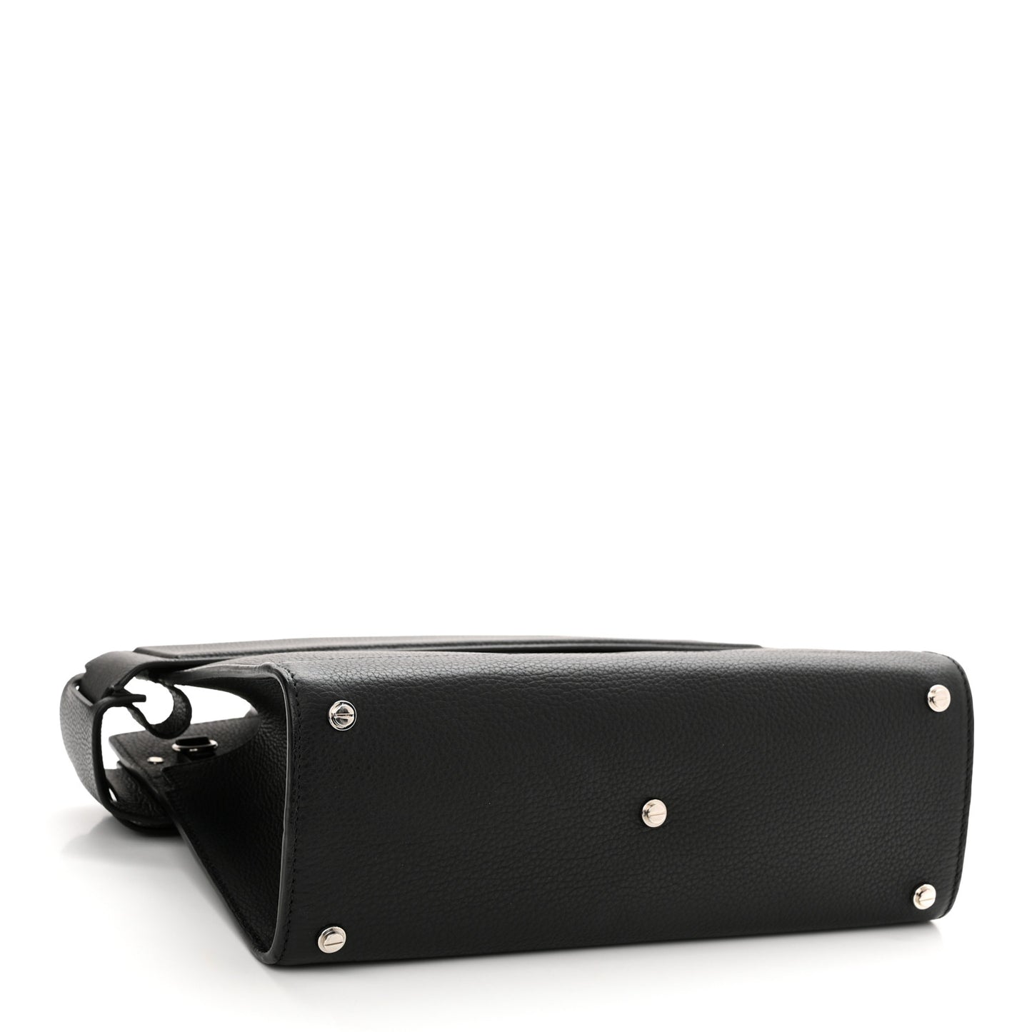 Grained Calfskin Small Horizon Satchel Black