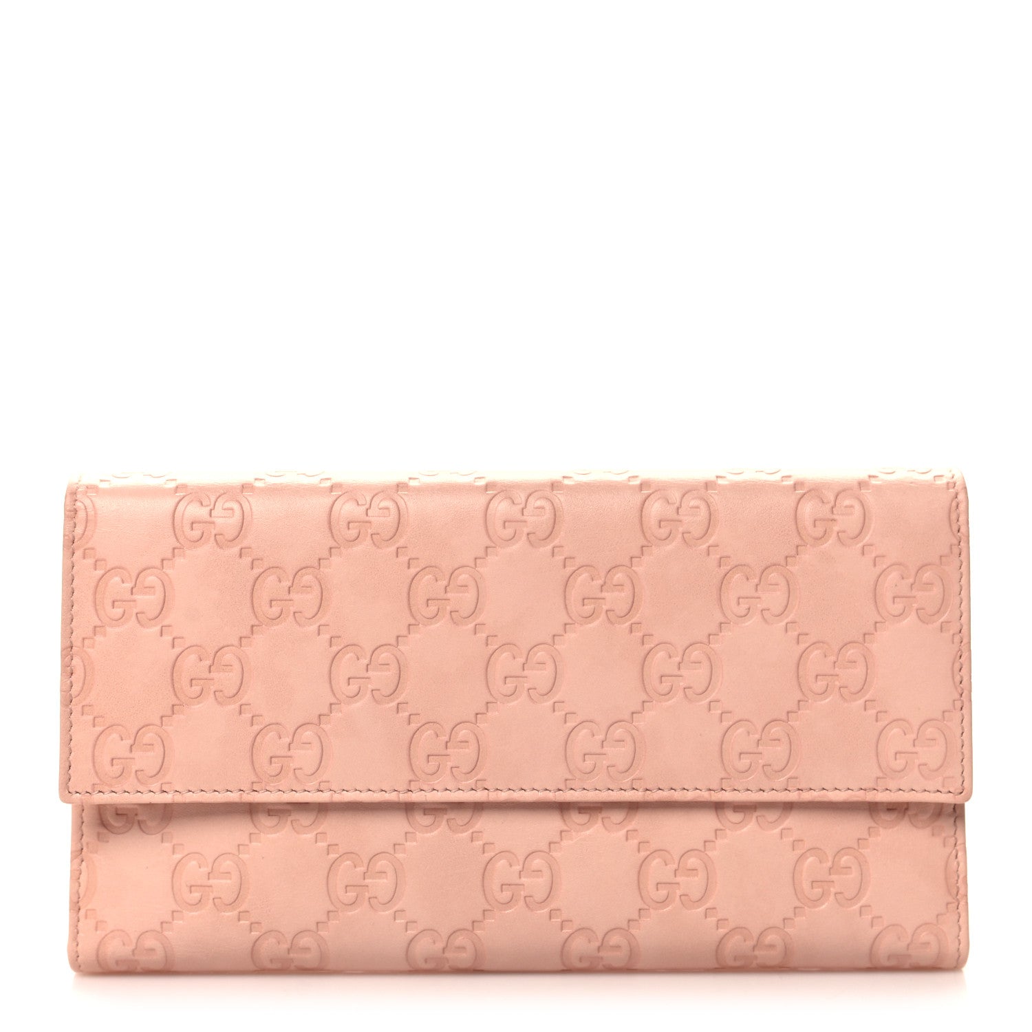 Gucci Guccissima Continental Flap Wallet Pink 1 of 9