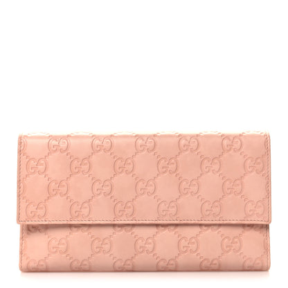 Gucci Guccissima Continental Flap Wallet Pink 1 of 9