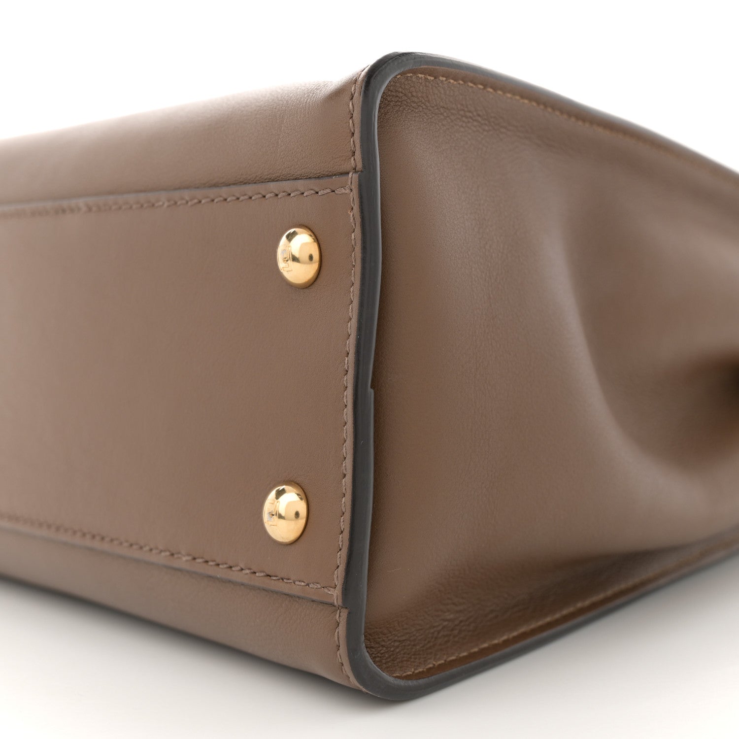 Fendi Vitello Seta Fabric Jacquard Pequin Medium Peekaboo Iconic Satchel Foresta Tobacco 10 of 10