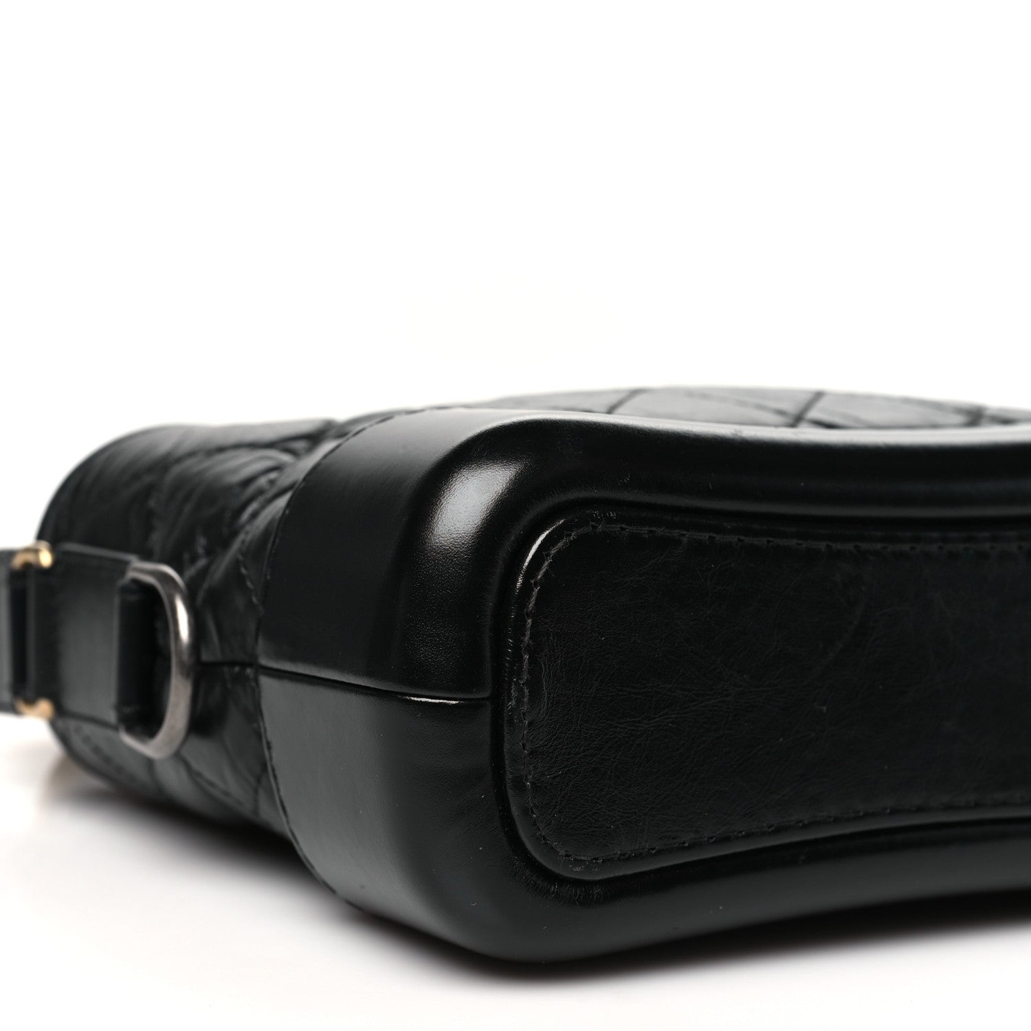 Chanel Aged Calfskin Quilted Small Gabrielle Logo Hobo Black 9 of 10