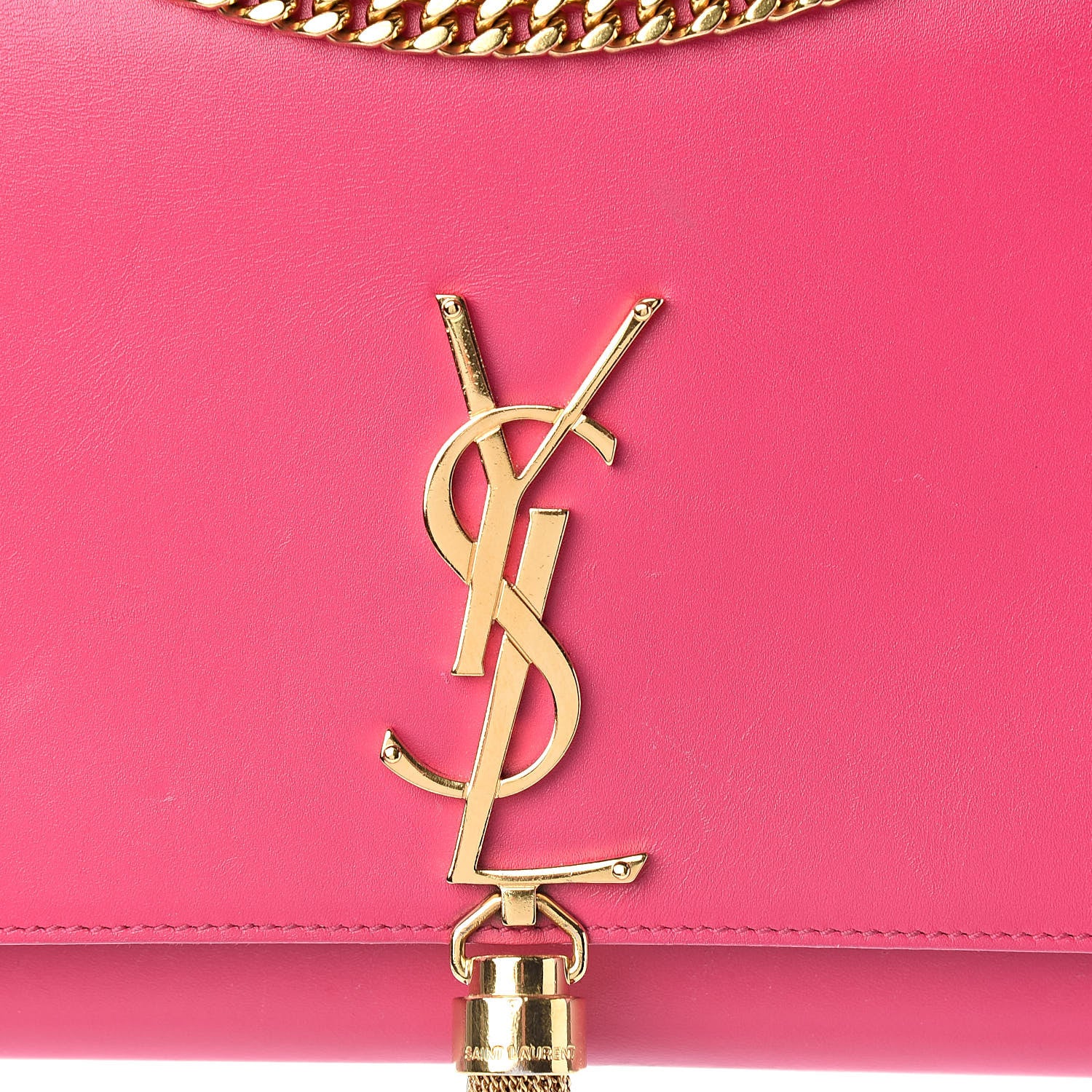 Saint Laurent Smooth Calfskin Medium Classic Monogram Kate Tassel Satchel Fuchsia 11 of 11