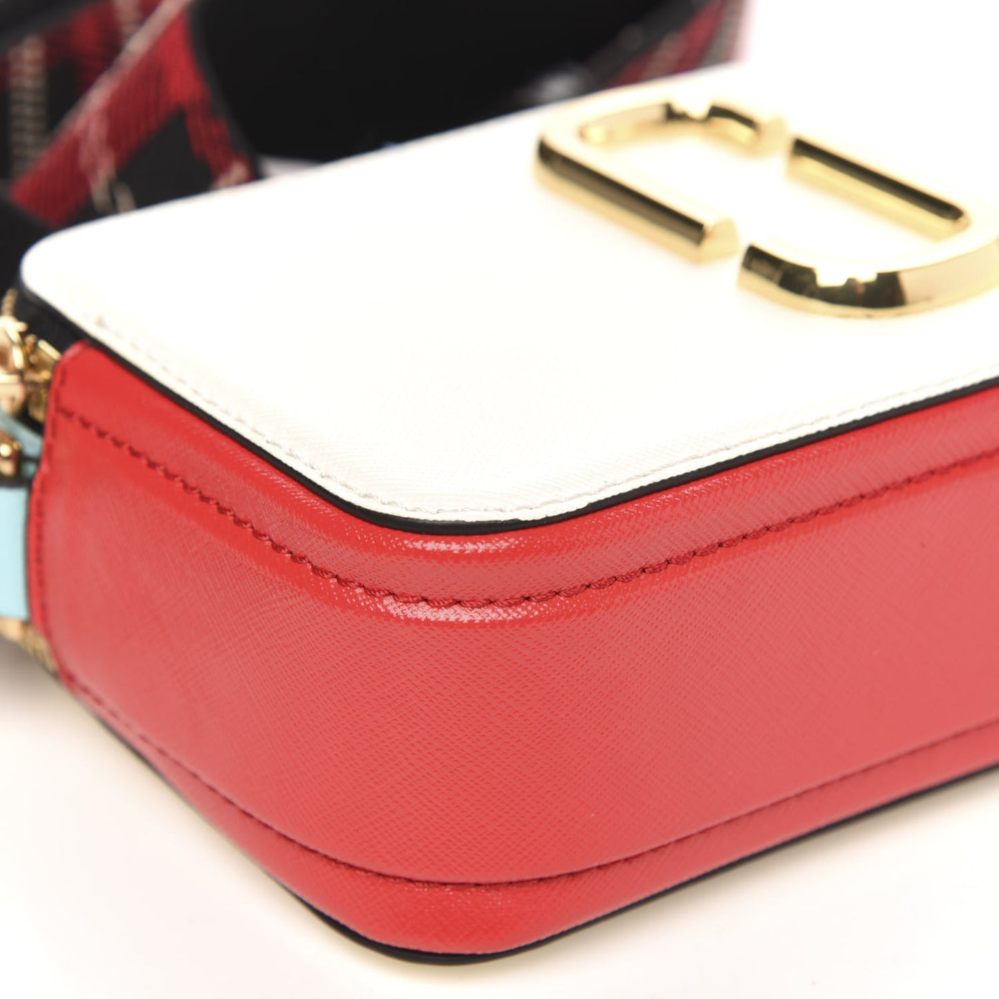 Saffiano Small Snapshot Camera Bag Porcelain Multi