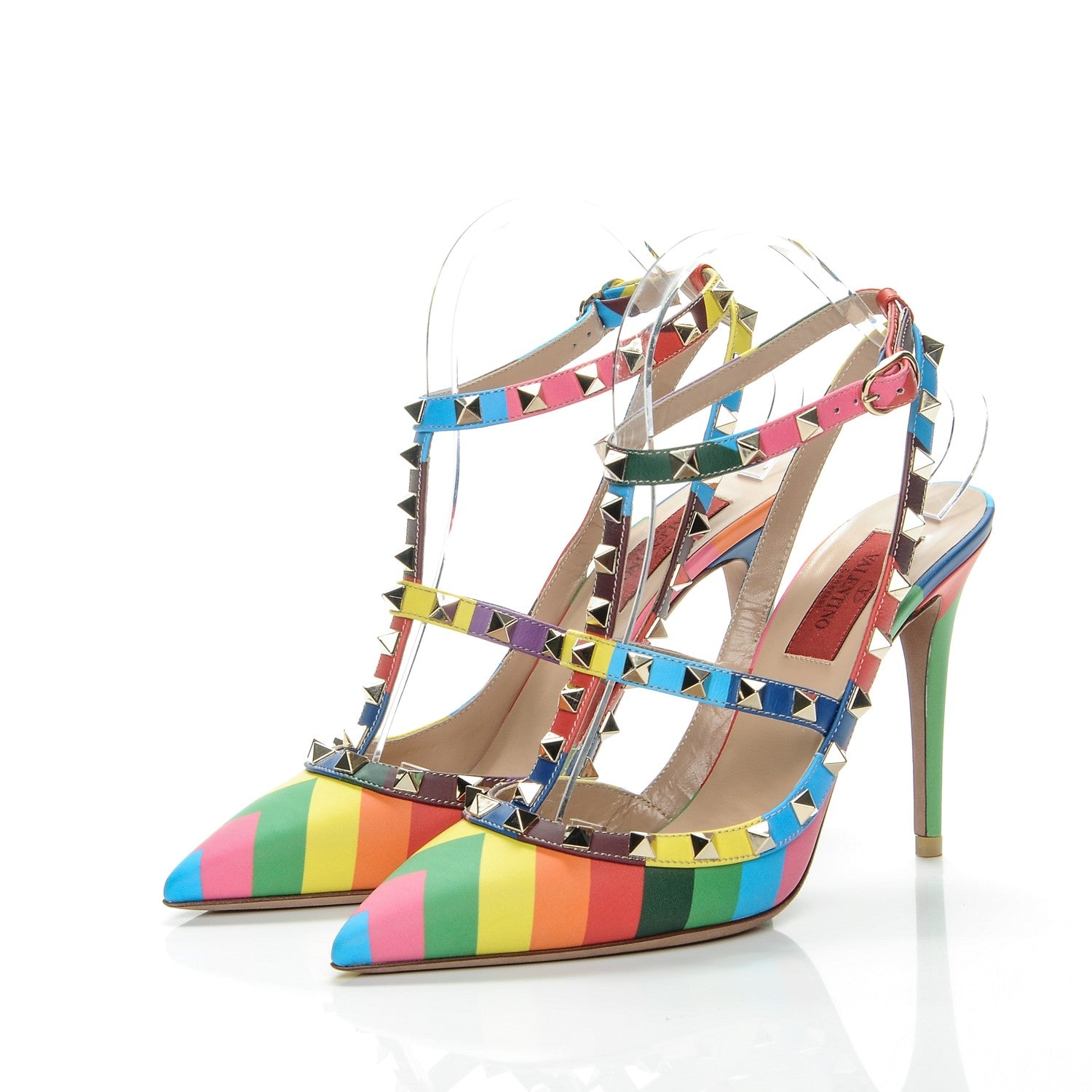 Valentino Garavani Calfskin 1973 Rockstud Ankle Strap 100mm Pumps 38 Multicolor 3 of 7