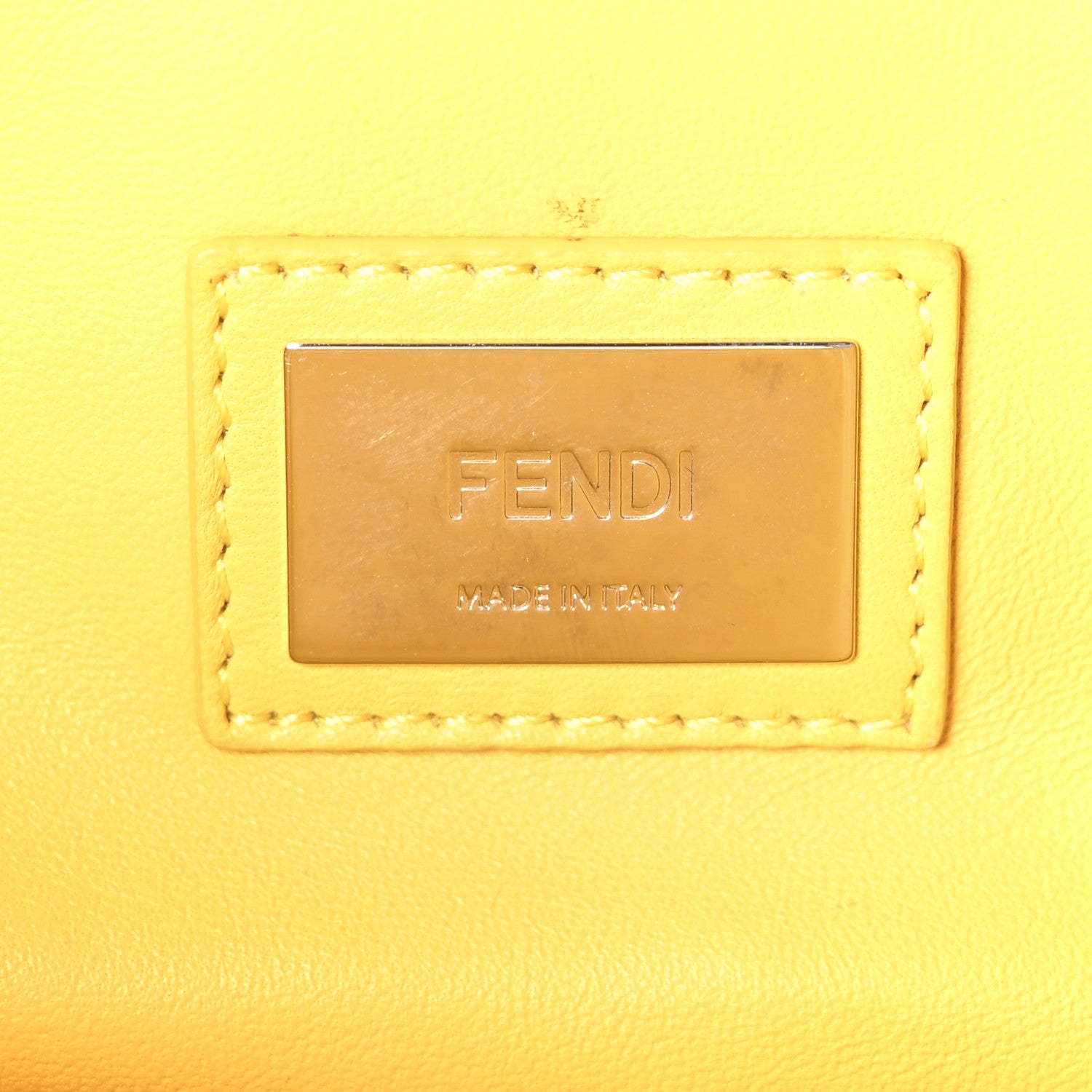 Fendi Vitello Morgan Shiny Nappa Medium Peekaboo Iconic Satchel Polvere Sunflower 6 of 10