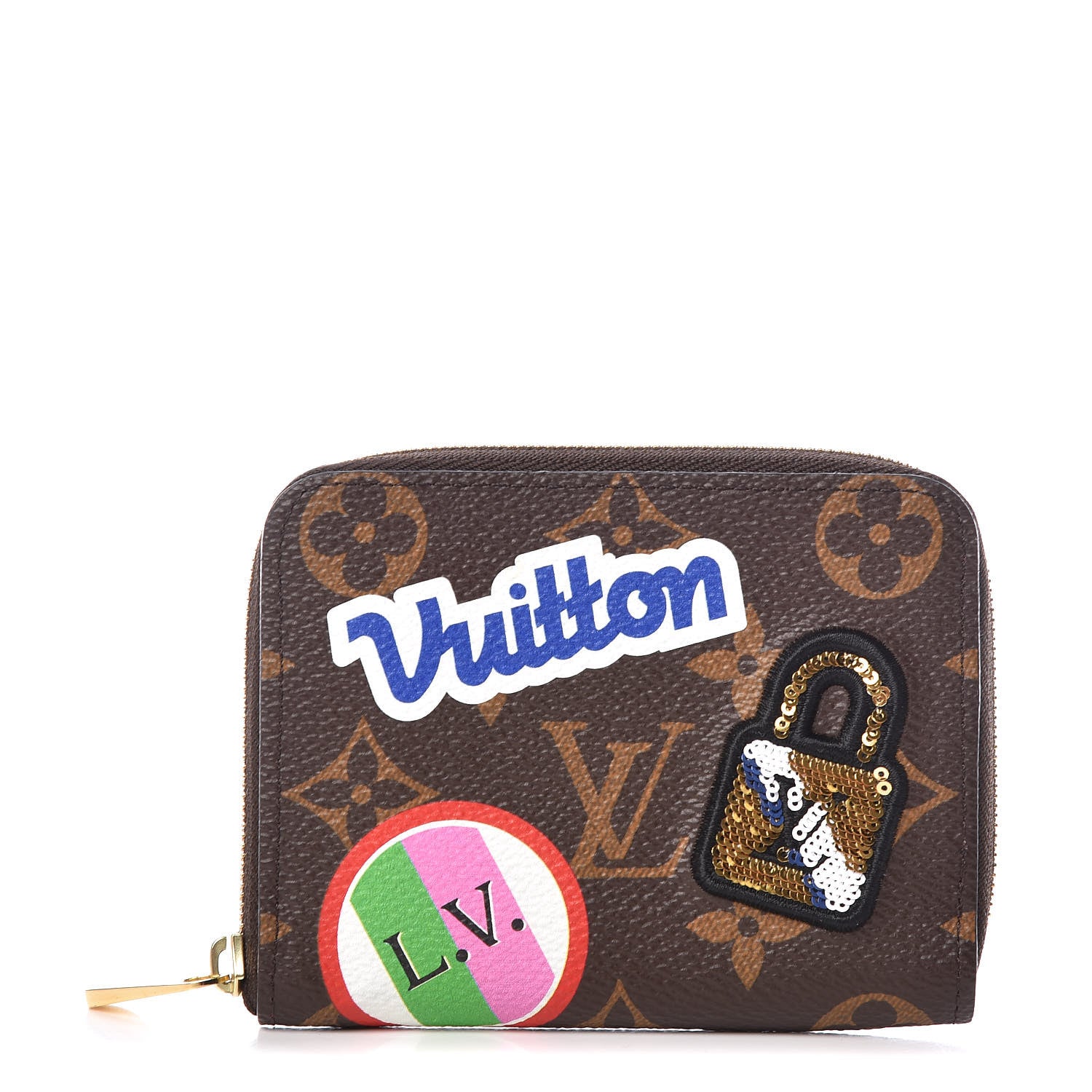 Louis Vuitton Monogram Travel Stickers Zippy Coin Purse 1 of 9