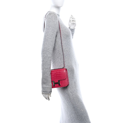 Hermes Shiny Alligator Constance 18 Rose Mexico 2 of 10