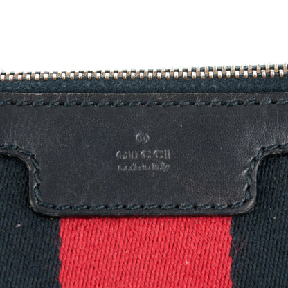 Gucci Monogram Vintage Web Medium Half Moon Hobo Navy 5 of 8