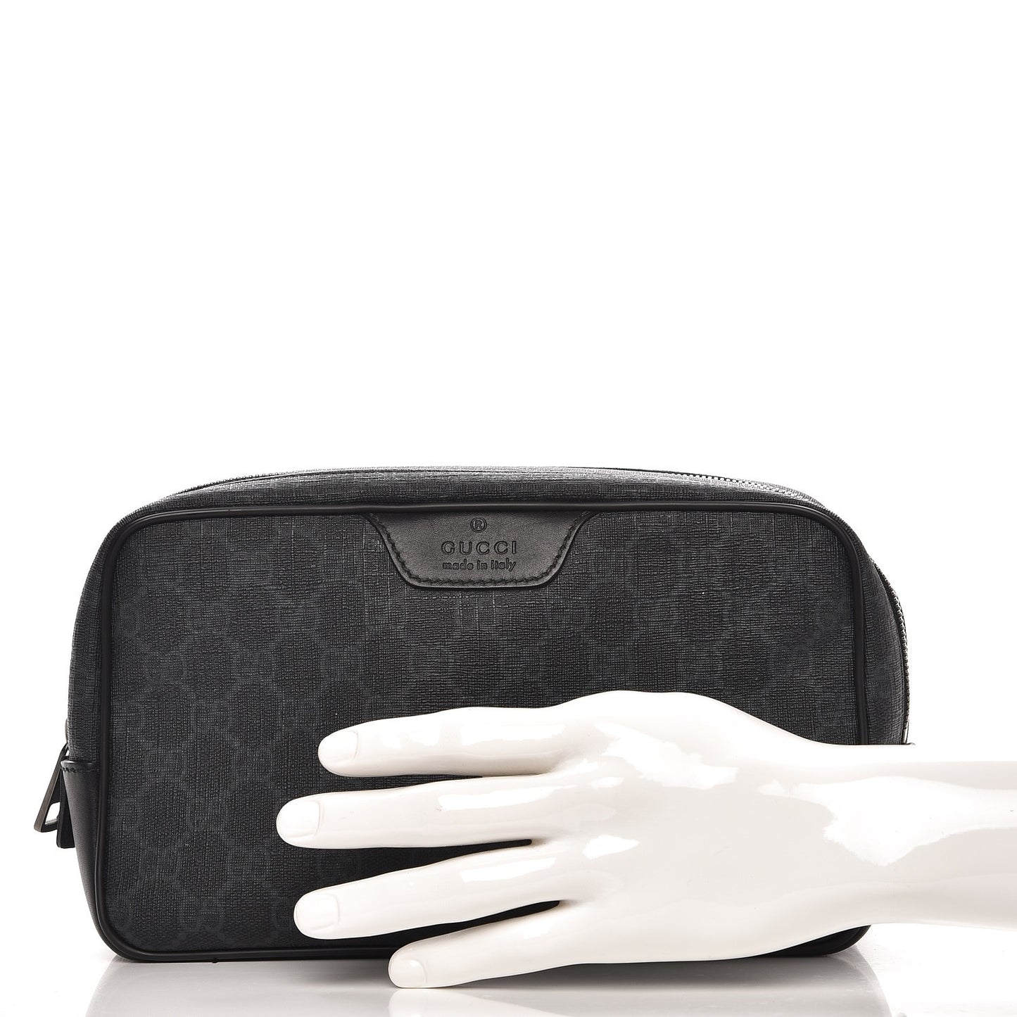 GG Supreme Monogram Toiletry Case Black Grey