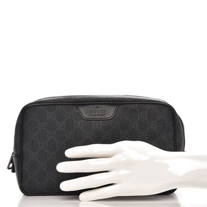 Gucci GG Supreme Monogram Toiletry Case Black Grey 2 of 14