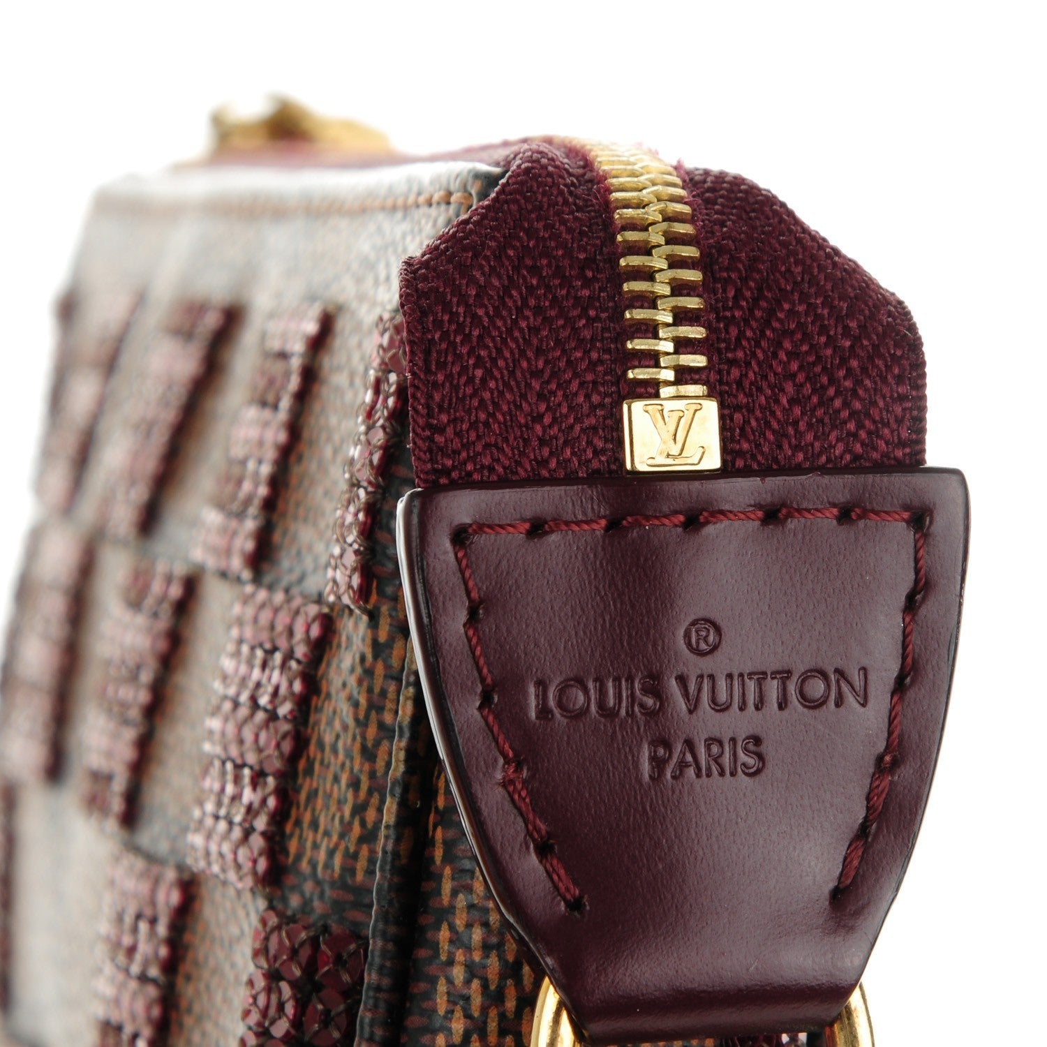 Louis Vuitton Damier Paillettes Mini Pochette Accessories Red 6 of 8
