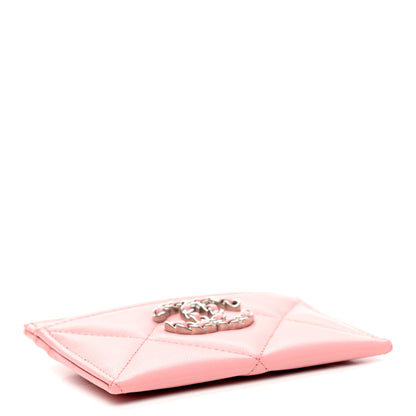 Chanel Lambskin Quilted Chanel 19 Card Holder Light Pink 4 of 8
