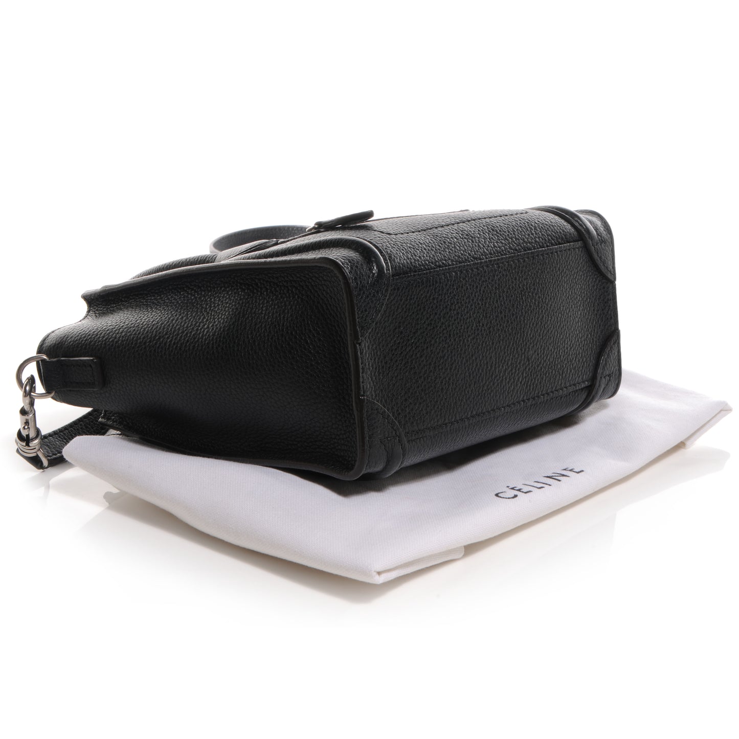 Drummed Leather Nano Luggage Black