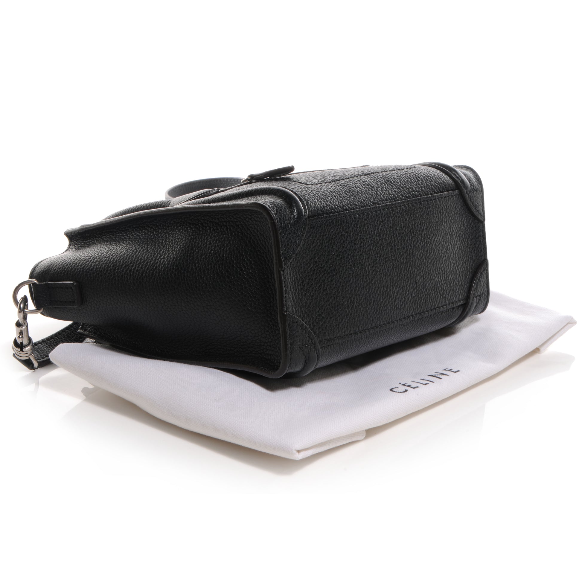 Celine Drummed Leather Nano Luggage Black 4 of 7