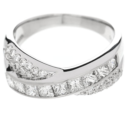 Parker & West by FASHIONPHILE Platinum Diamond 1.20ctw Crossover Band Ring  52 6 6 of 9