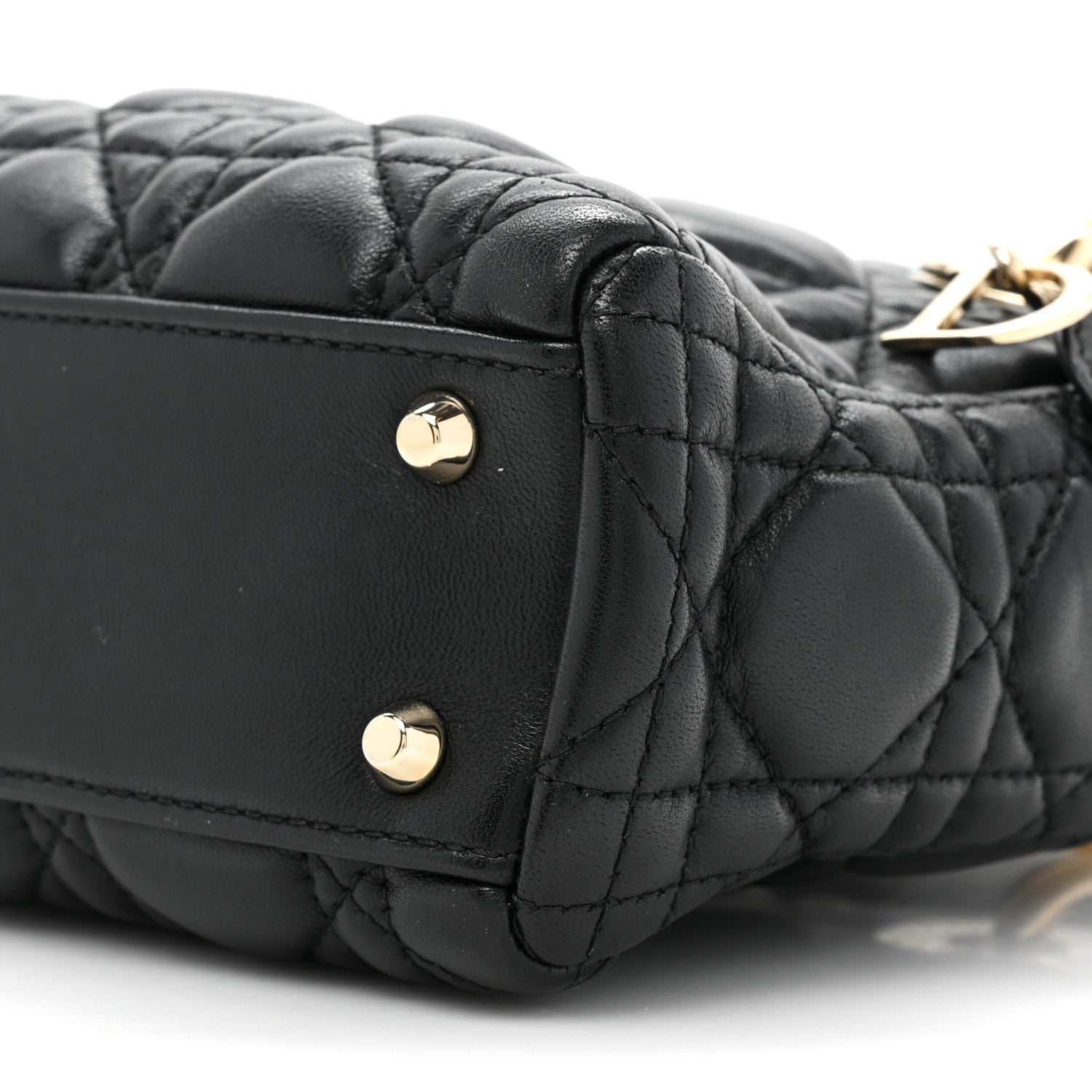 Christian Dior Lambskin Cannage Mini Lady Dior Black 8 of 9