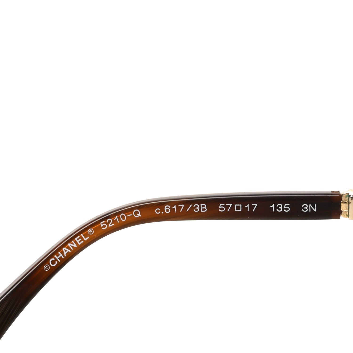 Chanel Acetate Metal Lambskin Chain Square Sunglasses 5210-Q Brown