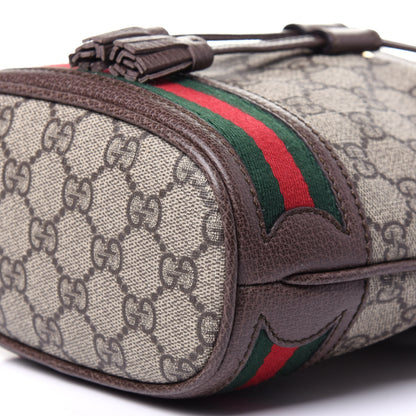 Gucci GG Supreme Monogram Web Mini Ophidia Bucket Bag Brown 7 of 10