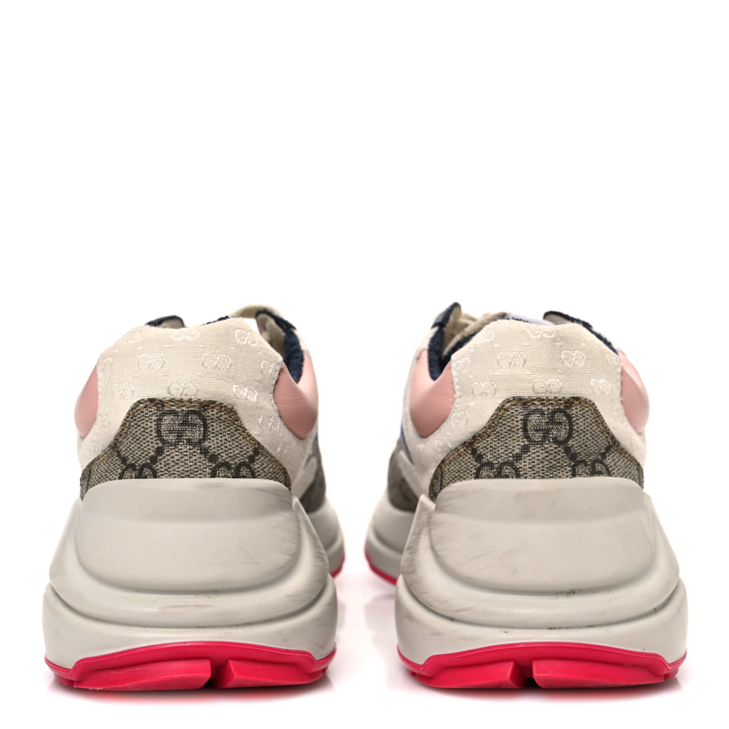 Gucci GG Supreme Monogram Mix Monogram Womens Rhyton Sneakers 35.5 London Blue Beige Pale Pink 6 of 11