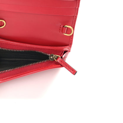 Gucci Calfskin Matelasse Mini GG Marmont Wallet On Chain Hibiscus Red 6 of 10