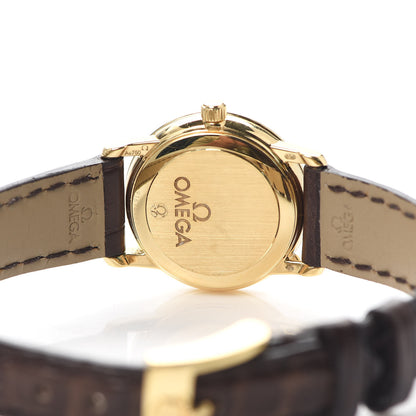 Omega 18K Yellow Gold Crocodile Mother of Pearl 22mm De Ville Prestige Quartz Watch 4670.71.02 4 of 4
