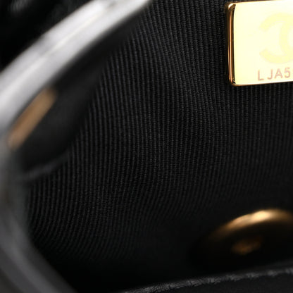Chanel Lambskin Quilted Logo Mini Backpack Black 7 of 10