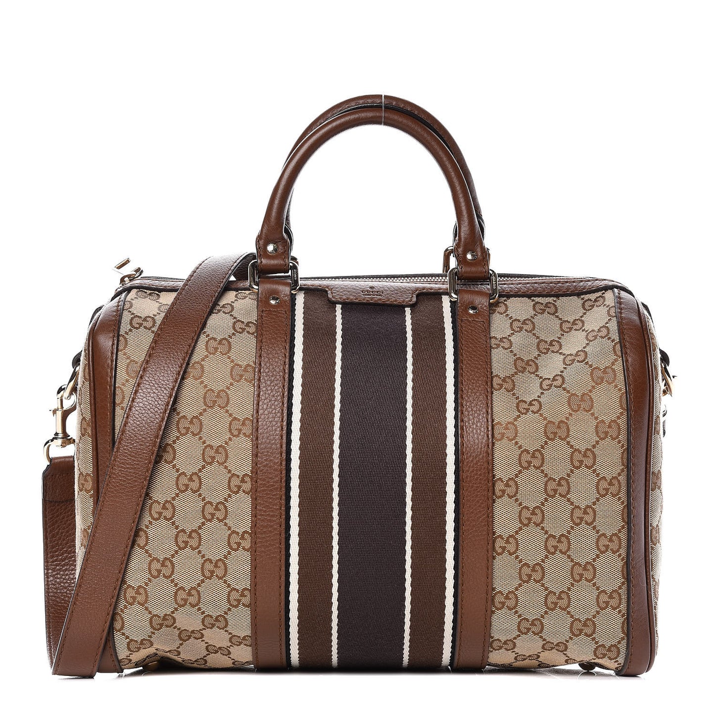 Monogram Web Medium Boston Dark Brown