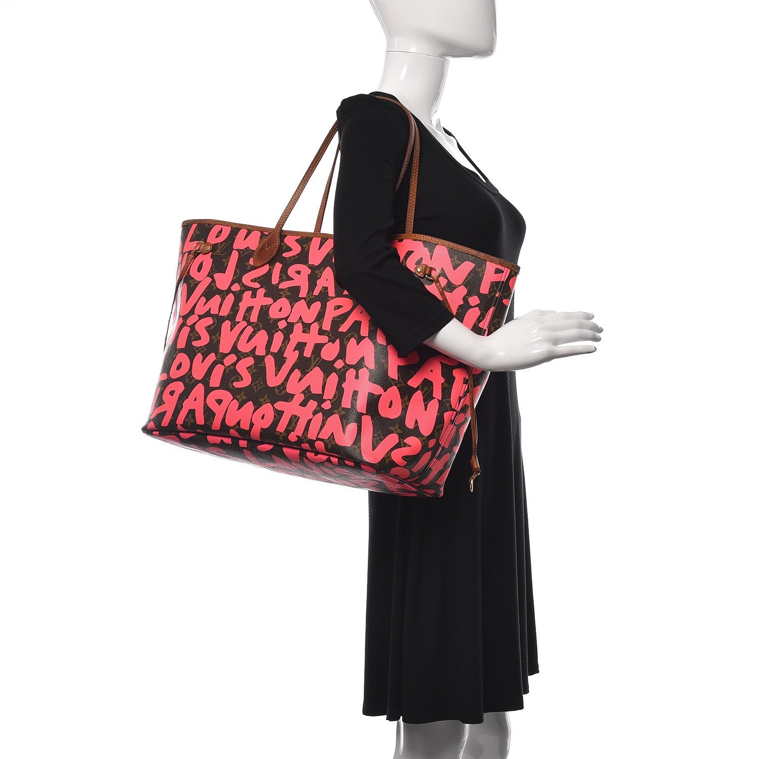 Louis Vuitton Monogram Graffiti Neverfull GM Fuchsia 2 of 18