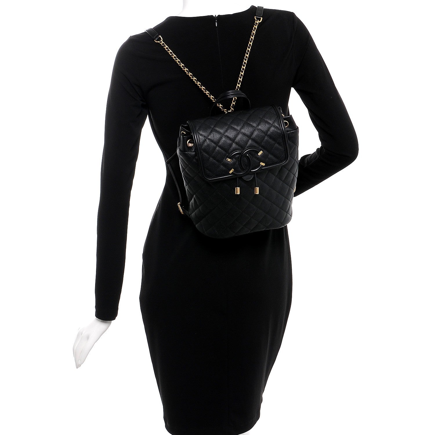 Chanel Caviar Quilted Filigree Backpack Black 2 of 9
