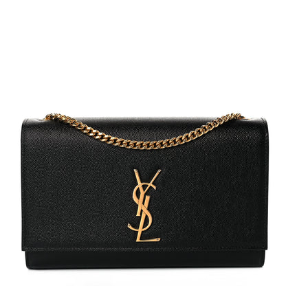 Saint Laurent Grain De Poudre Medium Classic Monogram Kate Satchel Black 1 of 8
