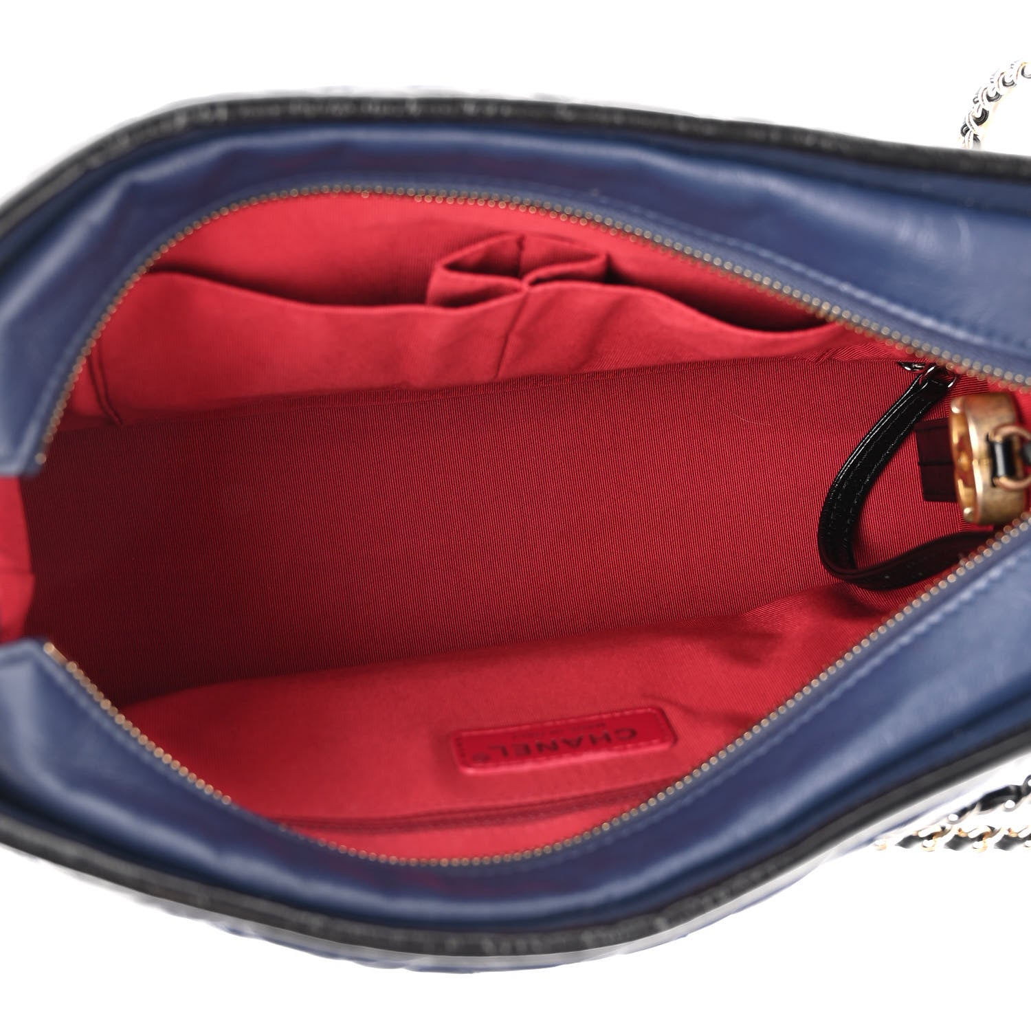 Chanel Aged Calfskin Quilted Medium Gabrielle Hobo Navy Black 5 of 11