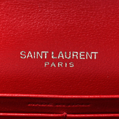 Saint Laurent Lambskin Y Quilt Monogram Large Loulou Flap Wallet Rouge Eros 7 of 11