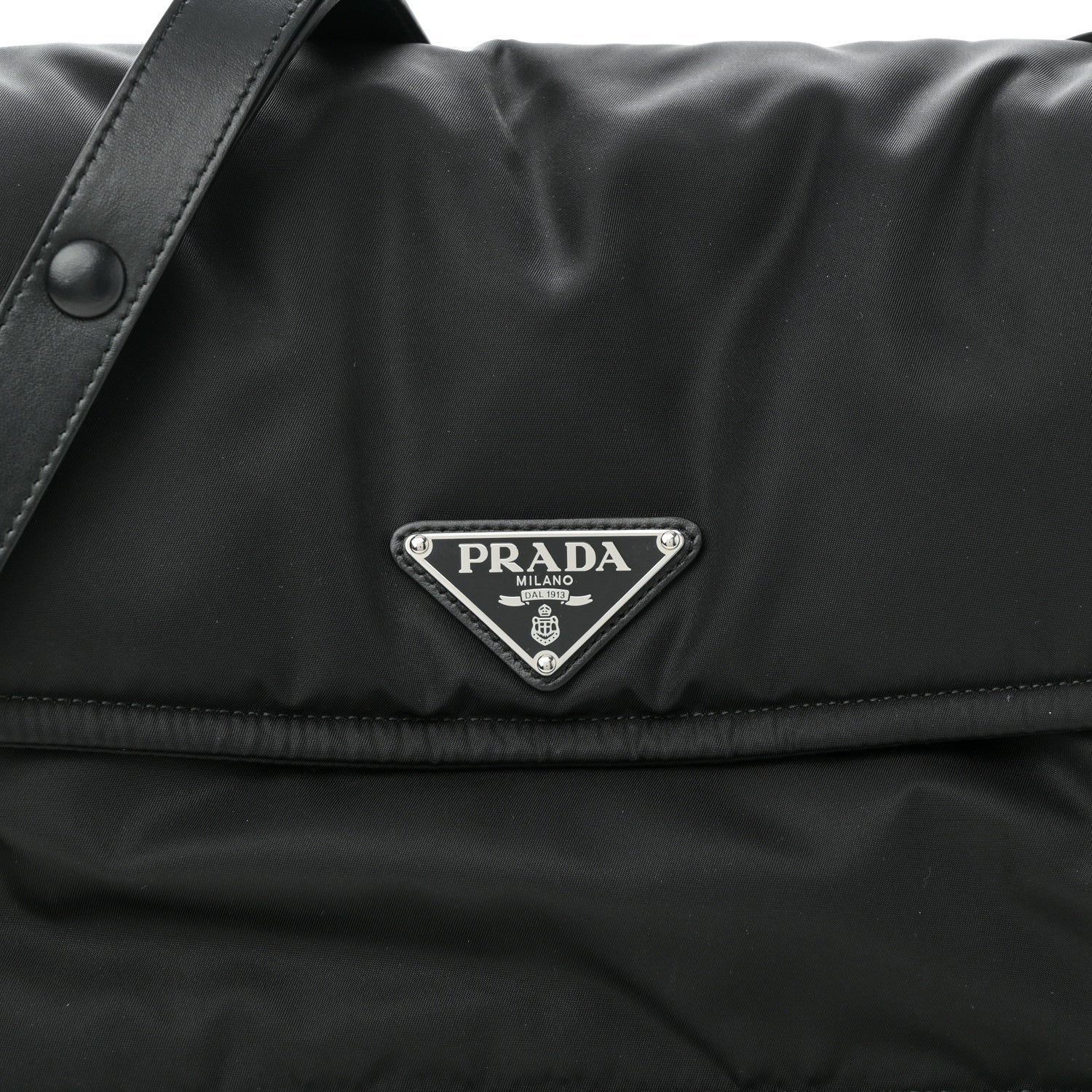 Prada Re-Nylon Vitello Padded Large Flap Shoulder Bag Black 7 of 9