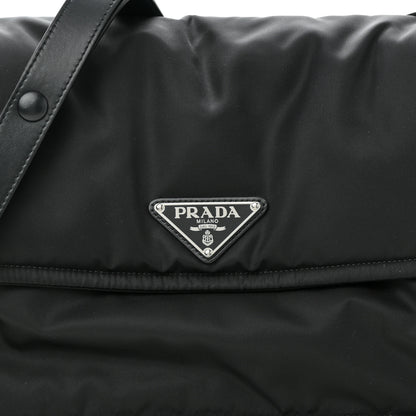 Prada Re-Nylon Vitello Padded Large Flap Shoulder Bag Black 7 of 9
