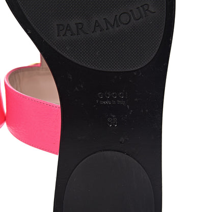 Gucci Calfskin GG Marmont Thong Sandals 38 Fuxia Fluo 9 of 20