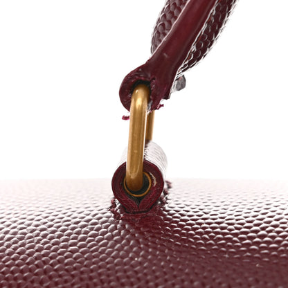 Saint Laurent Grain de Poudre Medium Classic Monogram Cassandra Top Handle Rouge Legion 12 of 15