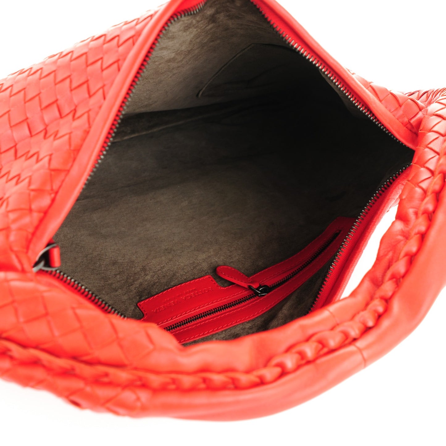 Nappa Intrecciato Large Veneta Hobo Corniola