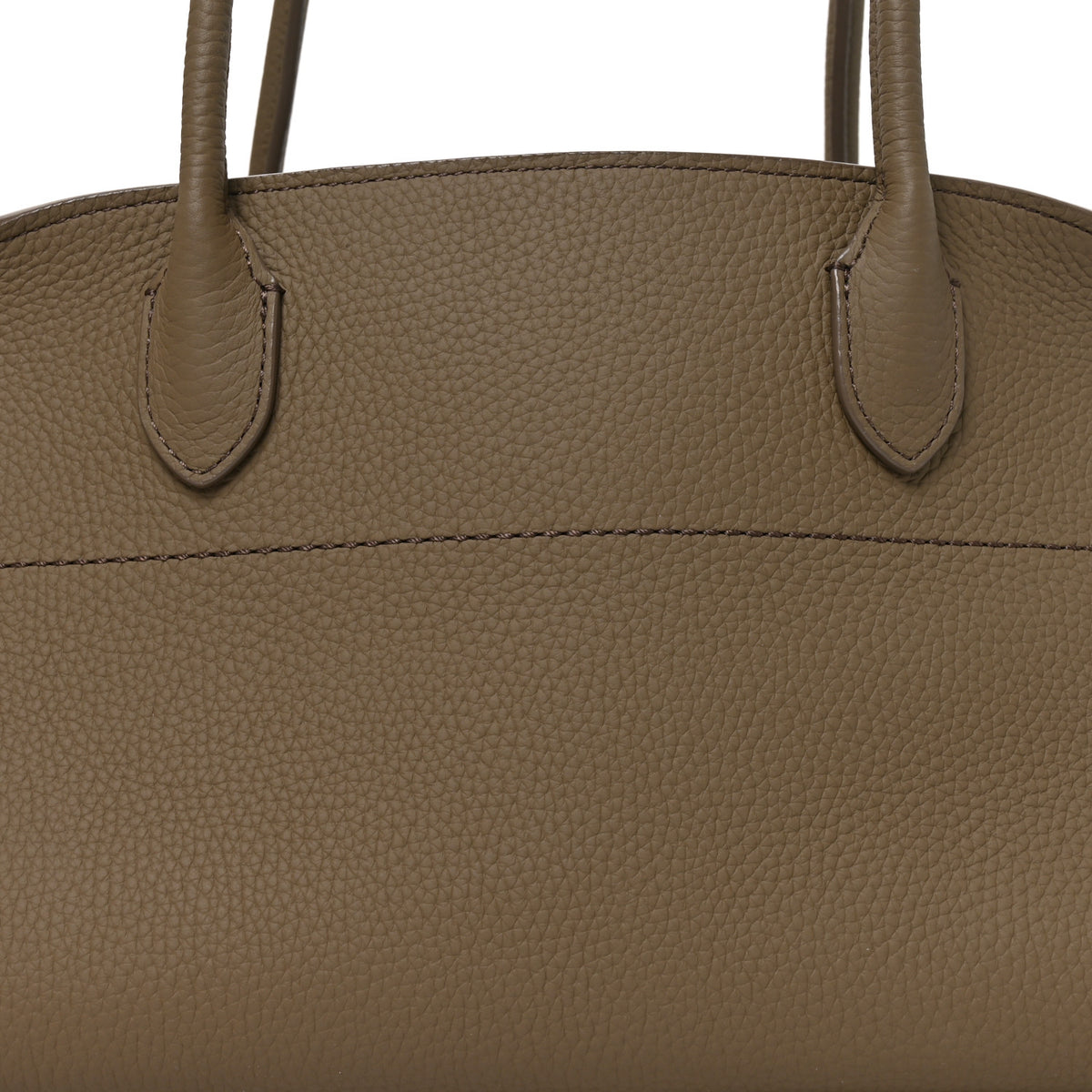 Matte Grained Calfskin Margaux Shoulder 12  Dark Taupe
