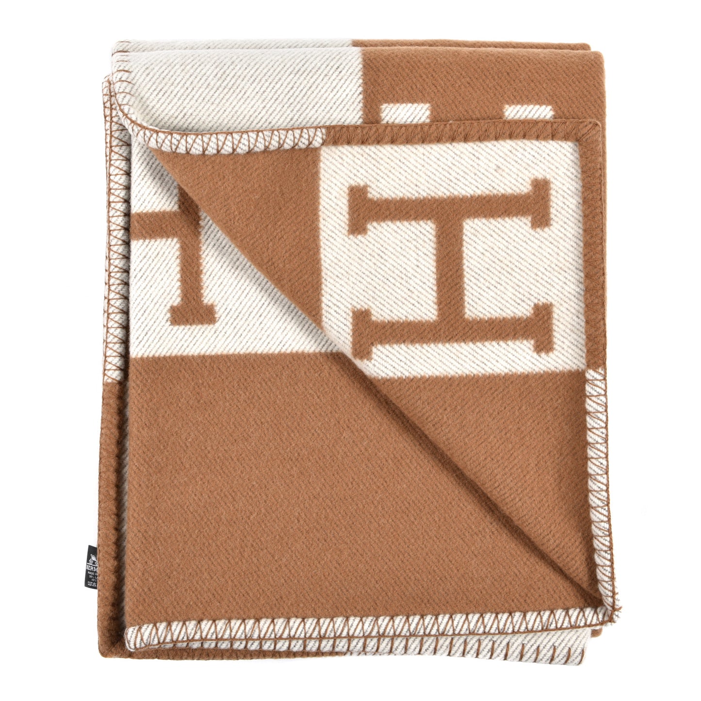 Wool Cashmere Avalon Blanket Ecru Camel